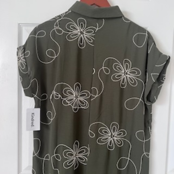 NWT Kindred Olive Green Midi/Maxi Dress w Design L - Picture 6 of 7